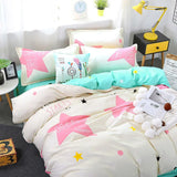 elvesmall Hot sale high quality bedding double sanded quilt cover sheet pillowcase four-piece set