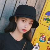 elvesmall Cotton Summer Foldable Bucket Hat Unisex Women Outdoor Sunscreen Hat Pure Color Fishing Hunting Cap Men Basin Chapeau Beach Cap