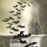 elvesmall 140pcs Orange Black Halloween Balloon Garland Arch 3d Black Pvc Bat Sticker For Outdoor Garden Halloween Boo Party Decorations