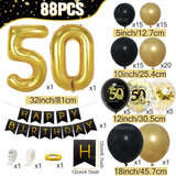 elvesmall Black Gold Balloon Garland Arch Kit Confetti Latex Balloon Happy 18 30 40 50 Year Old Birthday Party Decor Adults Anniversary