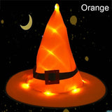 elvesmall  5 Colors Halloween Glowing Witch Hat Halloween Outdoor Hanging Glowing Witch Hat Light Operated For Yard Tree Decor Cosplay Prop