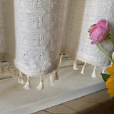 elvesmall  Kitchen Curtains Linen Tier Curtains Farmhouse & Cafe Curtains Flax Country Rustic for Bathroom Laundry Room 1 Panel Crude