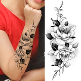 elvesmall Women's Fashion Flower Temporary Tattoos Sticker Fake Rose Feather TatooS Decal Waterproof Body Art Legs Arm Tatoos For Women