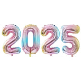 elvesmall 1set Linking Gold Silver 2025 Balloons Aluminum Foil Balloons For New Year Festival Party Anniversary Party Wedding Party Decora