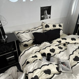 elvesmall Bed Linen Duvet Cover Stripe Boys Girls Twin Queen Size Duvet Cover Pillowcase Bedding Adult INS Style Home Textile Nordic Sling