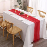 elvesmall  Pearl Yarn Table Path Wedding Decoration Tulle Tablecloth Party Rectangular Table Runner Background Ornament Dining Accessories