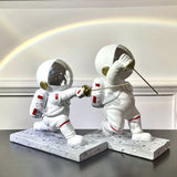 elvesmall  Creative Astronaut Fencing Model Small Ornament Home Living Room Entrance Children's Room Decoration Gift Hand-made