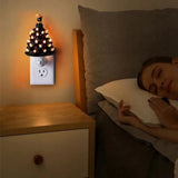 elvesmall Christmas tree Mini Night Lights Colorful Flashing Lights Plug Lamp Christmas Ornament Indoor Atmosphere Light Xmas Decor Props
