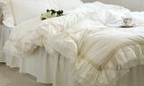 elvesmall Luxury Ruffle duvet cover queen pure cotton bedding king duvet cover lace bed princess quilt cover duvet set bag in a bed