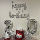 elvesmall 2pcs/set Happy Birthday Balloons Pink Purple Aluminium Foil Balloon Birthday Party Decoration Suppries Home DIY Accessories Prop