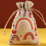 elvesmall Rainbow Candy Bags Wedding Party Happy Birthday Party Decoration Gifts Bag Jewelry Hessian Sack Pouches Packing Bags