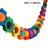 elvesmall 3m Hawaiian Party Paper Flower Banner Garland 3D Festival Party Banner Summer Tropical Party Hawaii Luau Wedding Decoration