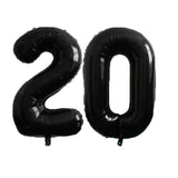 elvesmall 2pcs 40inch Huge Black Number Foil Balloons Birthday Party Decorations Adult Kids 10 11 12 15 20 25 30 45 50 60 Year Old Supplie