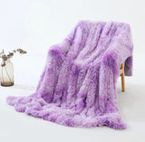 elvesmall Super Soft Long Faux Fur Coral Fleece Blanket Warm Elegant Cozy With Fluffy Sherpa Throw Blanket Bed Sofa Blankets Gift