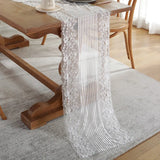 elvesmall  French Romantic White Black Lace Table Runner Wedding Decoration Coffee Table Path Mariage Bridal Shower Home Party Ornament