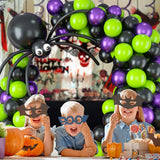 elvesmall Halloween Balloon Arch Garland Kit with Big Spider DIY Balloons & Eye Balloons for Halloween Party Home Garden Outdoor Decor
