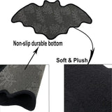 elvesmall Black Spider Web Halloween Rug Bathroom Rug for Halloween Decor Spooky Gothic Bath Mat Non-Slip Tufted Mat for Front Door Living