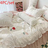 elvesmall  Korean Princess Style Summer Bedding Set Simple Quilt Set