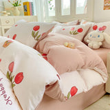 elvesmall Bedding Set Duvet Set Hot Sale Fragmented Flower French Style NEW Queen King Size Soft Comforter Sets 4pcs sheet Set