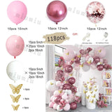 elvesmall Metal Rose Pink Balloon Garland Arch Kit Boho Sand White Wedding Birthday Party Balloons Gender Reveal Baby Shower Decorations