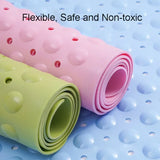 elvesmall Healthy Non-toxic Large Bath Mat Safety Non-slip Suction Cup Bathroom Shower Mat Foot Massage Bath Rug Eco-Friendly Bath Mats