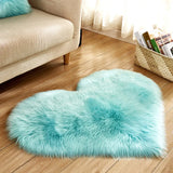 elvesmall Heart Shaped Faux Fur Rug Bedroom Fluffy Shaggy Area Rugs Sheepskin Fuzzy Rug Carpets Throw Shag Rug Sofa Decor Floor Mat Plush