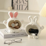 elvesmall Nordic Light Luxury Style Cute Big Mouth Rabbit Storage Ornaments Living Room Desktop Decoration Artworks Key Watch Storage