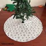 elvesmall  1pcs White Christmas Tree Skirt 78/90/122cm Plush Faux Fur Xmas Tree Carpet Decoration Ornament New Year Navidad Home Deco