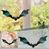 elvesmall New Color Bat Decoration Halloween Stained Bat Glass Decorations Holiday Decoration Bar Gothic Party Hanging Window