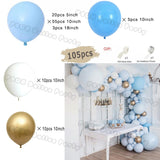 elvesmall Macaron Blue Balloon Garland Arch Kit Birthday Wedding Party White Grey Latex Gender Reveal Baby Shower Decoration Balloons