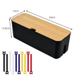 elvesmall Cable Storage Box Power Strip Wire Case Anti Dust Charger Socket Organizer Network Line Storage Bin Charger Wire Management