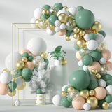 elvesmall Green White Macaron Metal Balloon Garland Arch Kit Wedding Birthday Balloons Decoration Party Balloons For Kids Baby Shower