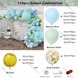 elvesmall Doubled Pearl Tiffany Blue Balloons Garland Arch Wedding Valentines Ball Decoration Matte White Ballon Kit Birthday Baby Shower