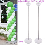 elvesmall 1/2set Adjustable Balloon Column Stand Kit Metal Ballon Holder Base Wedding Decoration Birthday Party Baby Shower Christmas