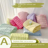 elvesmall  Summer quilt Comforter quilt Seersucker  household machine washable suitable Cool and refreshing  Blanket