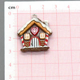 elvesmall 10pcs Christmas Snow House Resin Charms Kawaii Cartoon Pendant For Earring DIY Jewelry Make