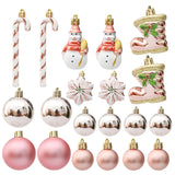 elvesmall 29/20Pcs Christmas Tree Balls Hanging Pendant Candy Cane Pine Cone Ornament Set Christmas Home Decoration 2024 Navidad New Year