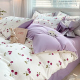elvesmall Light Luxury a Maternal and Infant Class Washed Cotton and Linen Four-piece Quilt Set Single Student Dormitory Bed Sheet 3-piece