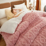 elvesmall  Soft Super Thick Winter Warm Blanket Artificial Lamb Cashmere Weighted Blankets for Beds Cozy Thicker Warmth Quilt Comforter