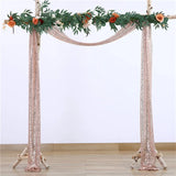 elvesmall 2PCS Arch Sequin Valance Outdoor Wedding Decoration Lawn Wedding Party Decorate Holiday Party Essential Sequin Decoration