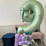 elvesmall 40inch Olive Green 0-9 Number Digital Helium Balloons Kids Adult 18 30 60th Birthday Party Decor Wedding Hawaiian Party Supplies