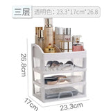 elvesmall Make Up Case Jewelry Container Box Makeup Organizer Drawers Plastic Cosmetic Storage Box Makeup Brush Holder Organizers