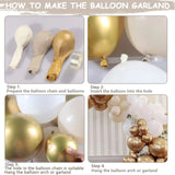 elvesmall 105pcs White Sand Gold Balloons Garland Arch Kit,Boho Wedding Baby Shower Anniversary Day Mother's Day Party Decorations