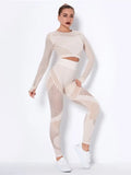 srczz Hollow Out Seamless Yoga Set Sport Outfits Women Black Two 2 Piece Crop Top Bra Leggings Workout Gym suit Fitness Sport Sets