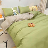 elvesmall Cream Style Pink Yellow Bedding Set Twin Full Queen King Size Bed Linen Girls Adults 180x220cm Bed Flat Sheet Pillowcase Kawaii