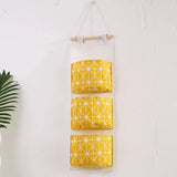 elvesmall 3 Pockets Hanging Organizers Waterproof Hanging Storage Bag Wall Mounted Closet Organizer Bear Flamingo Sundries Bags Home Decor