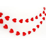 elvesmall 300cm Happy Valentine's Day Banner Paper Heart Banner Red Love Glitter Garland Banner Party DIY Decorations Photo Props Rope