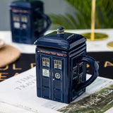 elvesmall  -  1pc 450ml Creative Police Box Mug Funny Ceramic Coffee Tea Cup with Gift Box Milk Drinks Breakfast Cup Birthday Gift Kitchenware