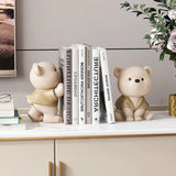 elvesmall Cream Wind Bear Decoration, Bookstore Bookstand, Light, Luxury, High End, Home Decoration, Entrance, Living Room, Craft Gift