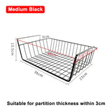 elvesmall Kitchen Closet Shelves Cupboard Hanging Under Shelf Storage Iron Mesh Basket Cabinet Door Organizer Rack Desk Closet Holders